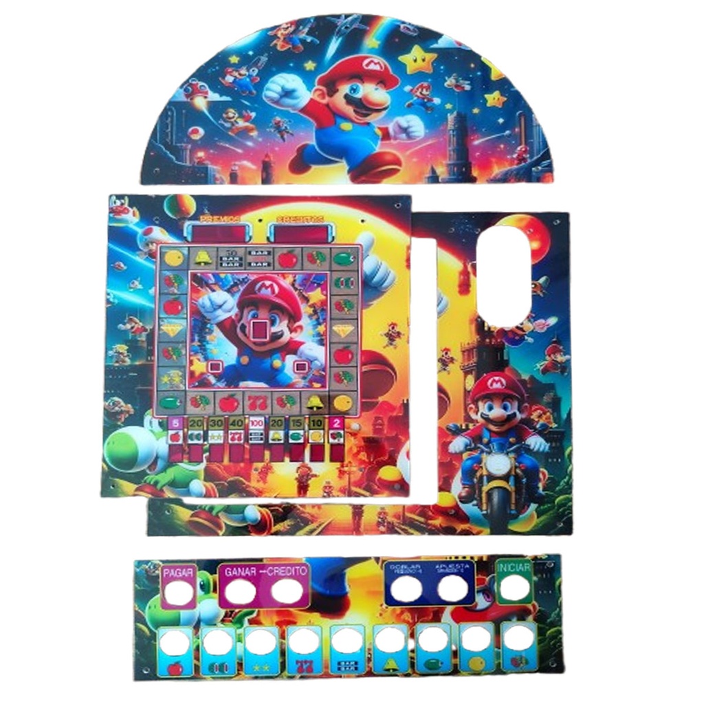 Acrilico Picachu Botones Mario Moto