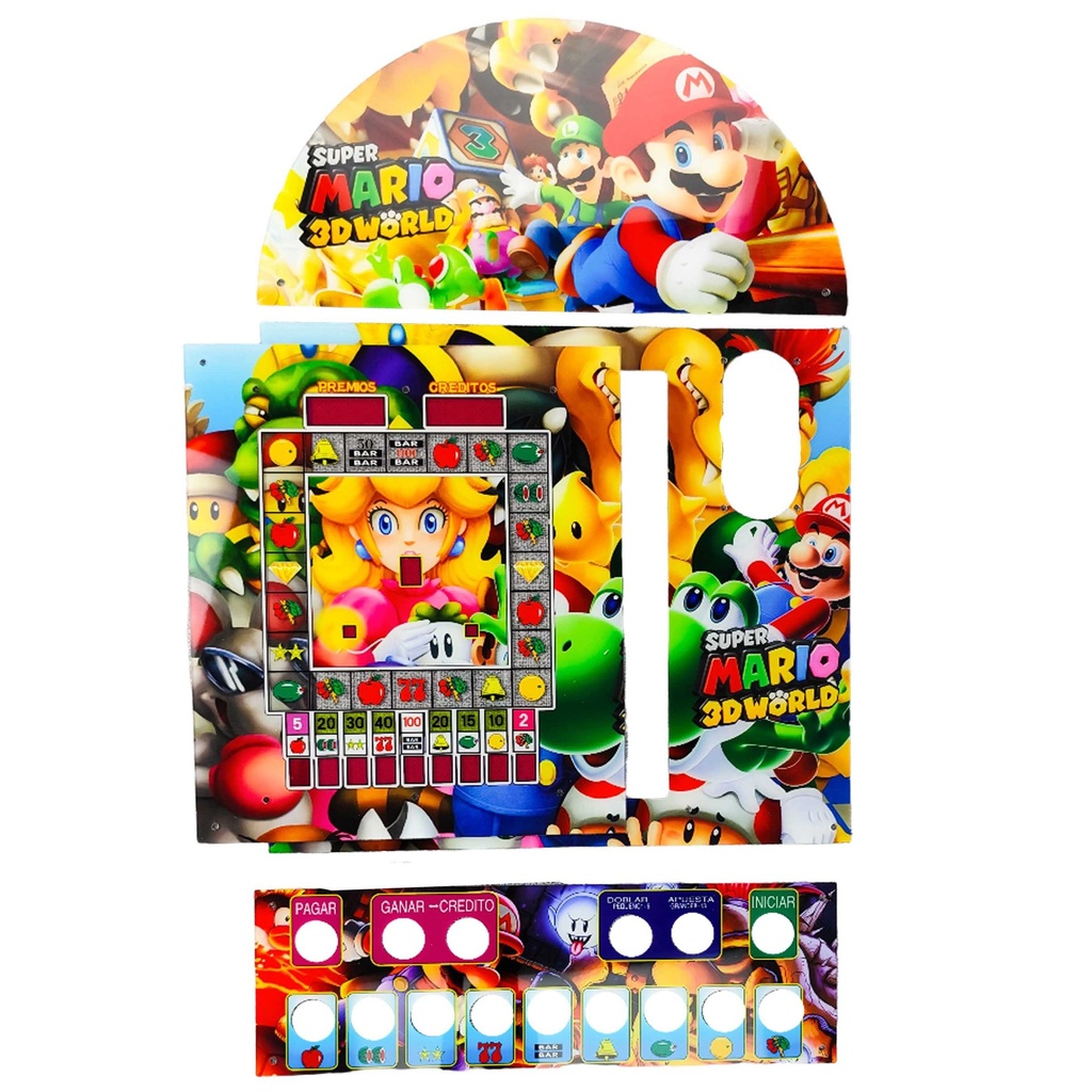 Acrilico Picachu Botones Mario Peach